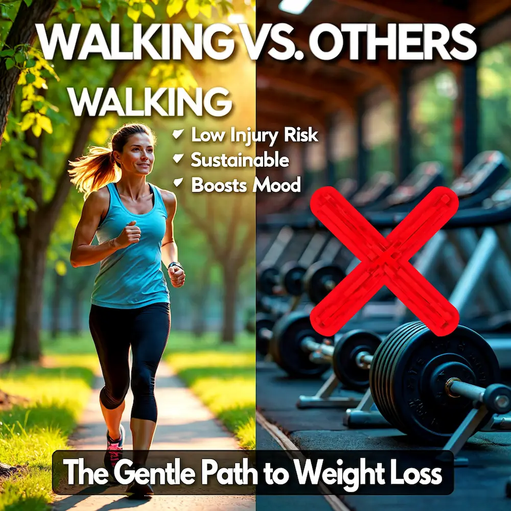 low-impact walking for weight loss with mental health and long-term benefits